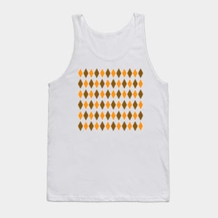 Vintage orange and Brown Triangle Pattern Tank Top